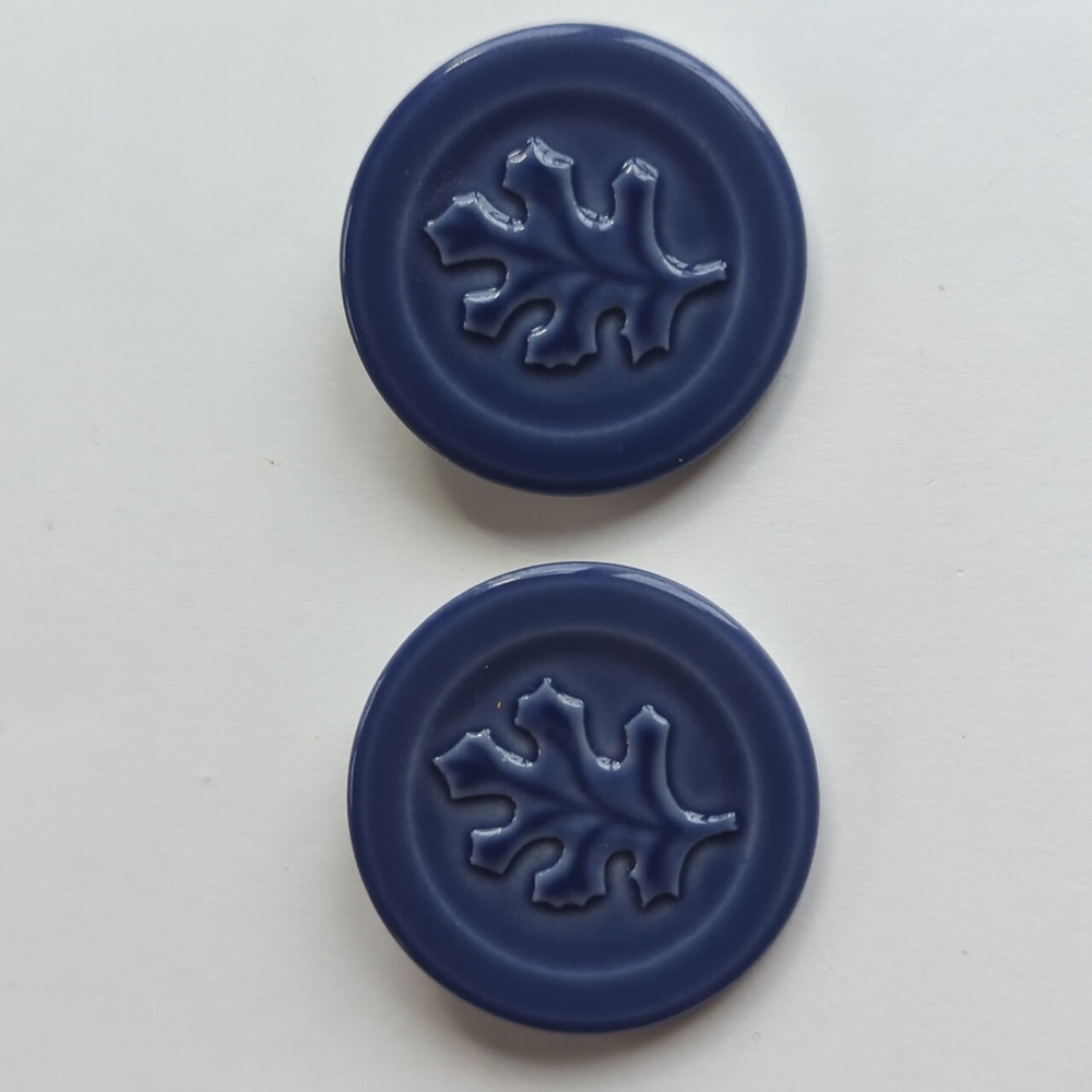 Vintage DANSK Blue Leaf Brooch Pin